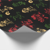 Illustratie van kerstelementen cadeaupapier (Hoek)