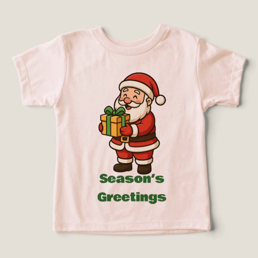 Illustratie van Kerstman met cadeaudoos (Design voorkant)