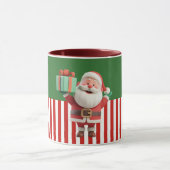 Illustratie van kerstman met cadeaudoos mok (Midden)