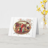 Illustratie van kerstman met kinderen kaart (Gele Bloem)