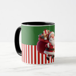 Illustratie van Kerstman met Zak met Cadeaus Mok