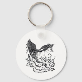 Illustratie van Kingfisher op knoptoetsen Sleutelhanger