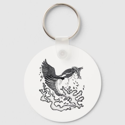 Illustratie van Kingfisher op knoptoetsen Sleutelhanger (Voorkant)