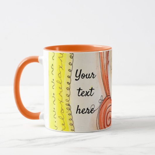 Illustratie van klein meisje Red Hair Cute Fun Mok (Links)