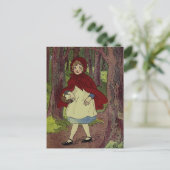 illustratie van kleine rode hoofdkap briefkaart (Staand voorkant)