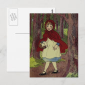 illustratie van kleine rode hoofdkap briefkaart (Voorkant / Achterkant)