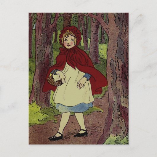 illustratie van kleine rode hoofdkap briefkaart (Voorkant)