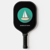 Illustratie van kleurrijke zeilboot Pickleball Pad Paddle (Voorkant)