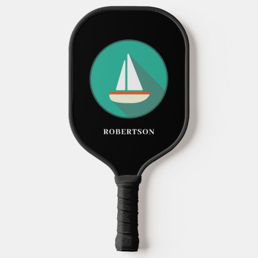 Illustratie van kleurrijke zeilboot Pickleball Pad Pickleball Paddle (Achterkant)