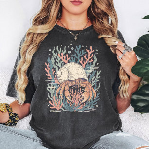 Illustratie van kluizenaarskreeft koraalrif marien t-shirt