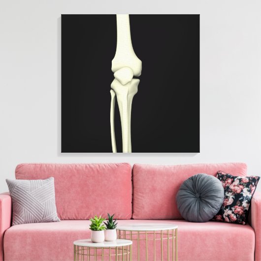 Illustratie van knie bot, recht canvas afdruk (Insitu (Woonkamer))