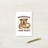 Illustratie van knuffel hond post-it® notes (Op bureau)