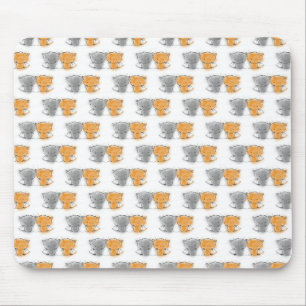 Illustratie van knuffelende pluizige katjes Kat Ku Muismat