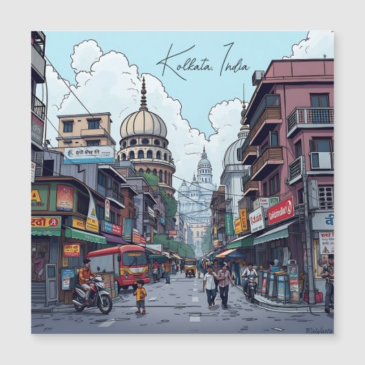 Illustratie van Kolkata, India (Voorkant)