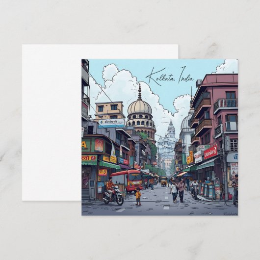 Illustratie van Kolkata, India (Voorkant / Achterkant)
