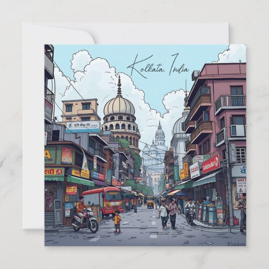 Illustratie van Kolkata, India (Voorkant)