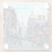 Illustratie van Kolkata, India Glazen Onderzetter (Achterkant)