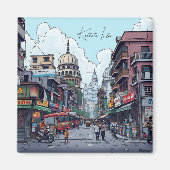 Illustratie van Kolkata, India Magneet (Voorkant)