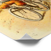 Illustratie van  konijnen die fietsen uitstralen poster (Hoek)