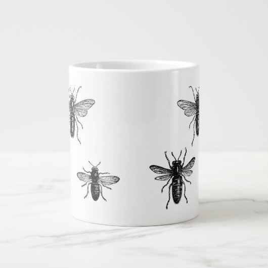 Illustratie van  koninginnen en bijen grote koffiekop (Voorkant)