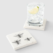 Illustratie van koninginnen en bijen stenen onderzetter (Zijkant)