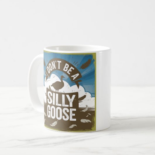 Illustratie van kunstwerken Wees geen Gekke gans Koffiemok (Voorkant links)