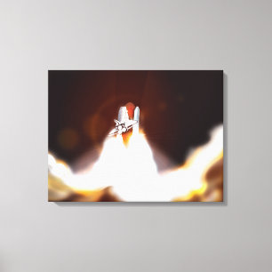 Illustratie van lancering van spaceshuttle canvas afdruk