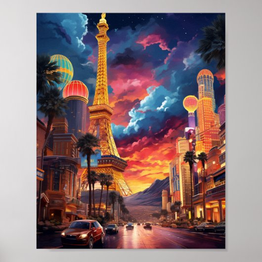Illustratie van Las Vegas Nevada USA Poster (Voorkant)