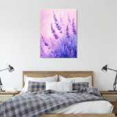 Illustratie van lavendelbloemenveld canvas afdruk (Insitu (Slaapkamer))