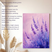 Illustratie van lavendelbloemenveld canvas afdruk