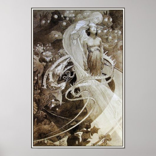 Illustratie van Le Pater door Alphonse Mucha Poster (Voorkant)