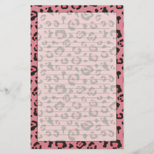 Illustratie van Leopard Pink Animal Briefpapier