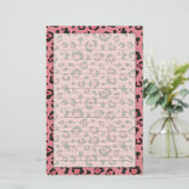 Illustratie van Leopard Pink Animal Briefpapier (Staand voorkant)