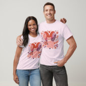 Illustratie van Liefde voor Katten Hartbloemen T-shirt (Unisex)