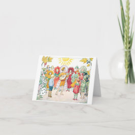 Illustratie van Little Lassie door Elsa Beskow Notitiekaartje