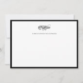  illustratie van Lobster Persoonlijk zwart Notitiekaartje (Voorkant)