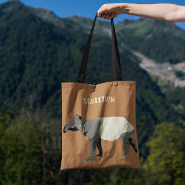 Illustratie van Maleise of Aziatische tapir Tote Bag