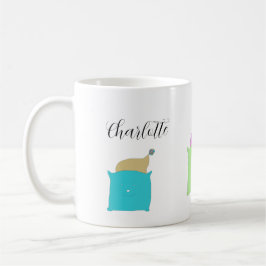 Illustratie van Malle Kattenkussens met Monogram Koffiemok