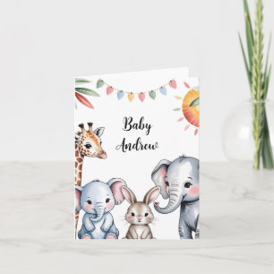 Illustratie van Malse Waterverf Safari Dieren Feestdagen Kaart