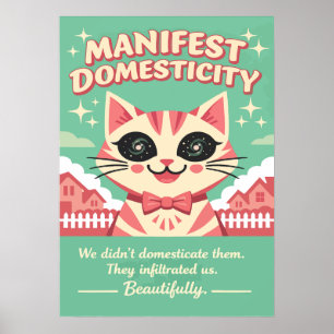 Illustratie van manifeste huiselijkheid voor katte poster