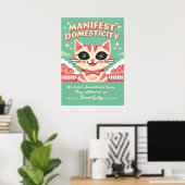Illustratie van manifeste huiselijkheid voor katte poster (Thuiskantoor)