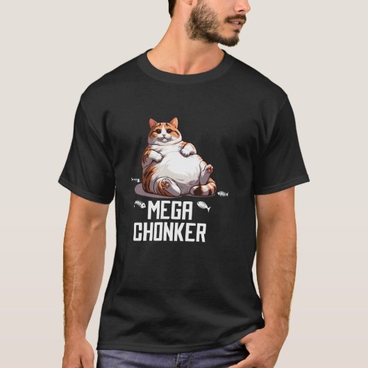 Illustratie van mega dikke knuffelkat t-shirt (Voorkant)