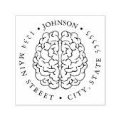 Illustratie van menselijk brein retour label  zelfinktende stempel (Design)