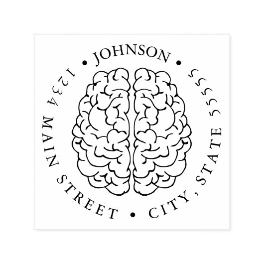 Illustratie van menselijk brein retour label  zelfinktende stempel (Design)