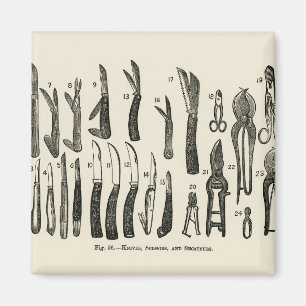 illustratie van messen, scharen, sekateurs magneet