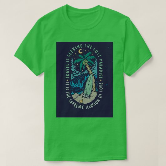 illustratie van met de hand getrokken strandsurfe t-shirt (Design voorkant)