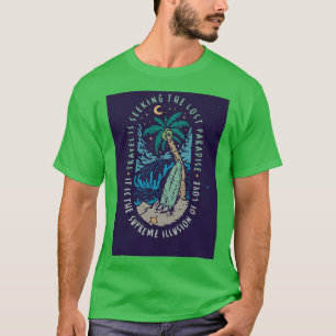illustratie van met de hand getrokken strandsurfe t-shirt