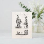  illustratie van microscoop Retro Steampunk Briefkaart (Staand voorkant)