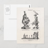  illustratie van microscoop Retro Steampunk Briefkaart (Voorkant / Achterkant)