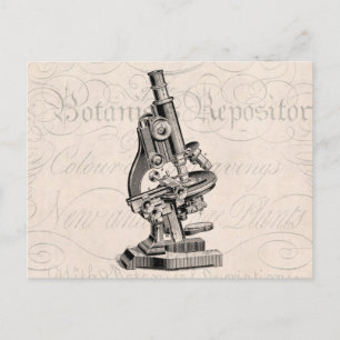  illustratie van microscoop Retro Steampunk Briefkaart